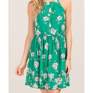 Francesca’s Green floral dress